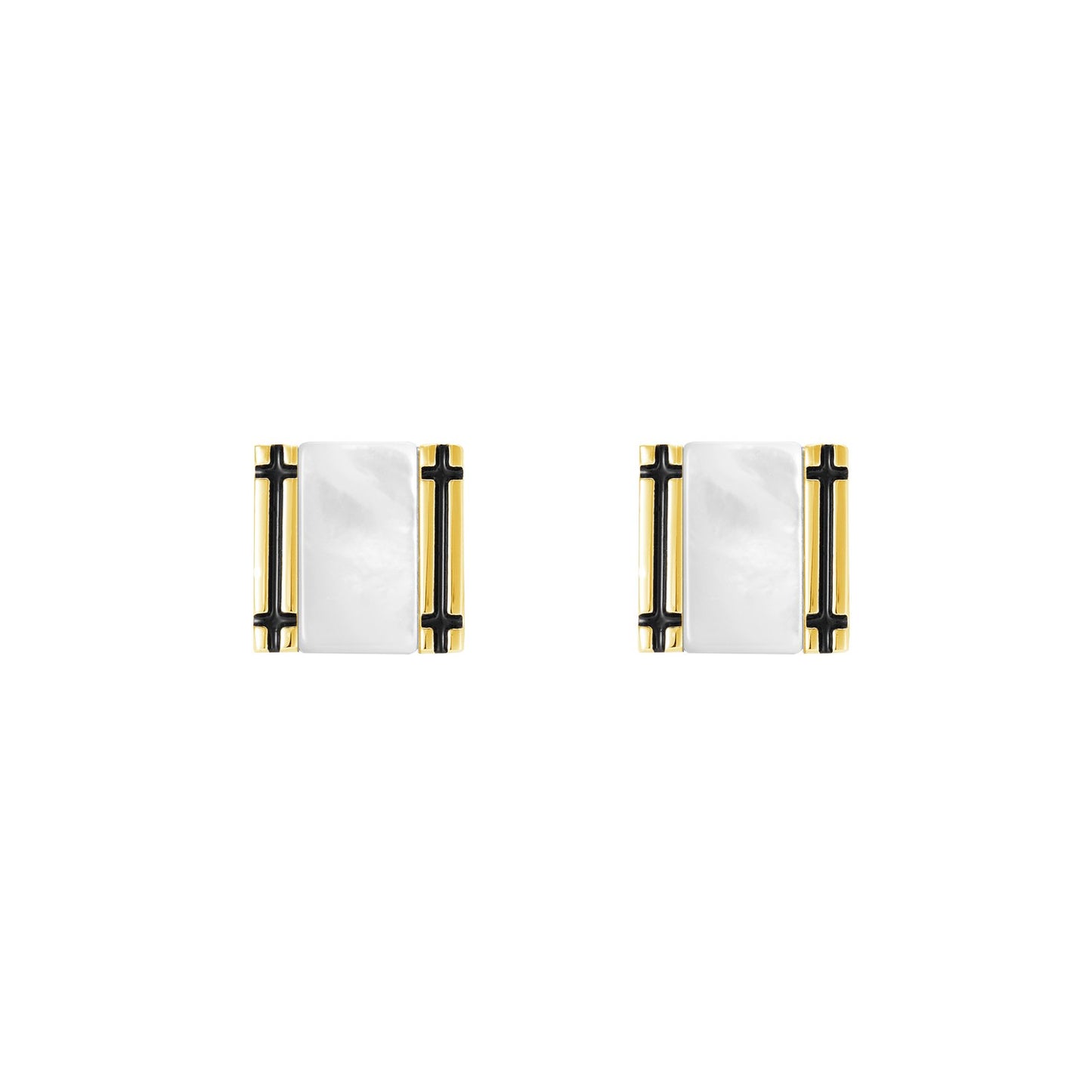 Artemis Cufflinks - Louis Faglin Paris Gold White