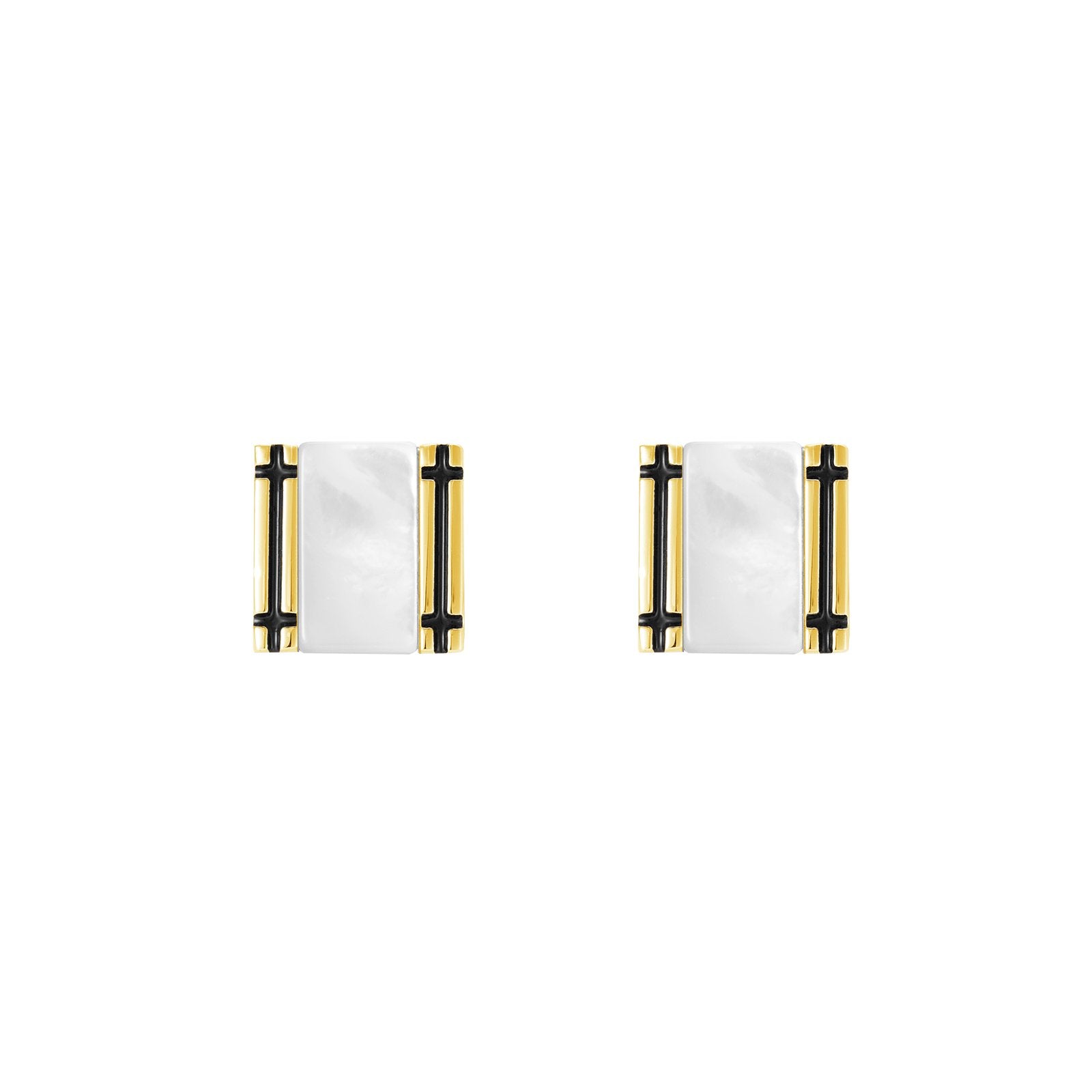 Artemis Cufflinks - Louis Faglin Paris Gold White