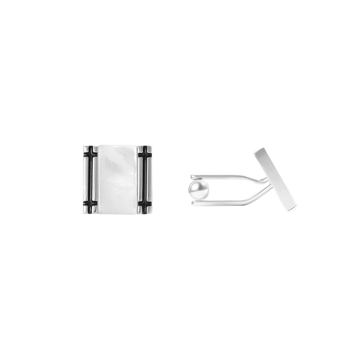 Artemis Cufflinks - Louis Faglin Paris Silver White