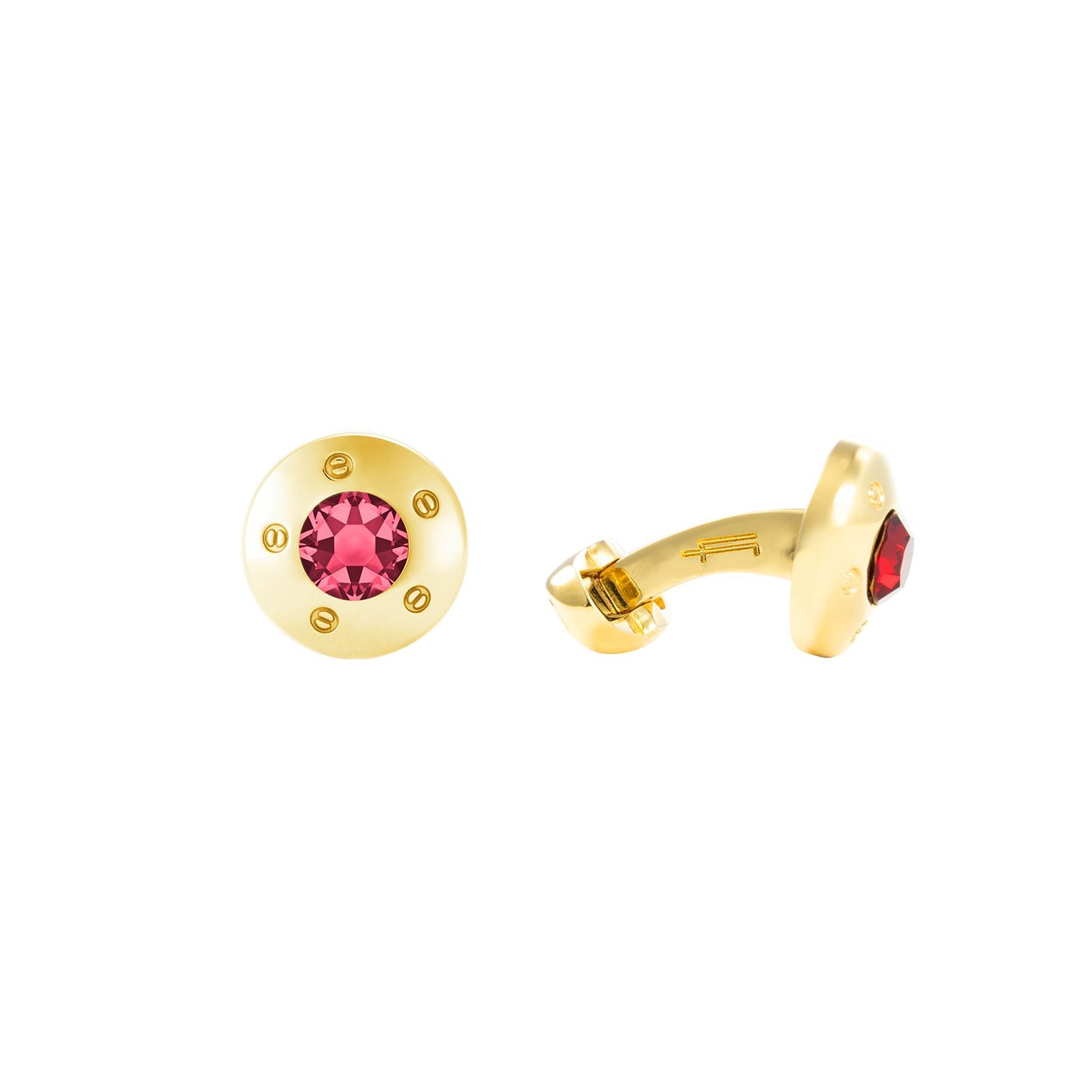 Cinq Vis Cufflinks - Louis Faglin Paris Gold Red Ruby