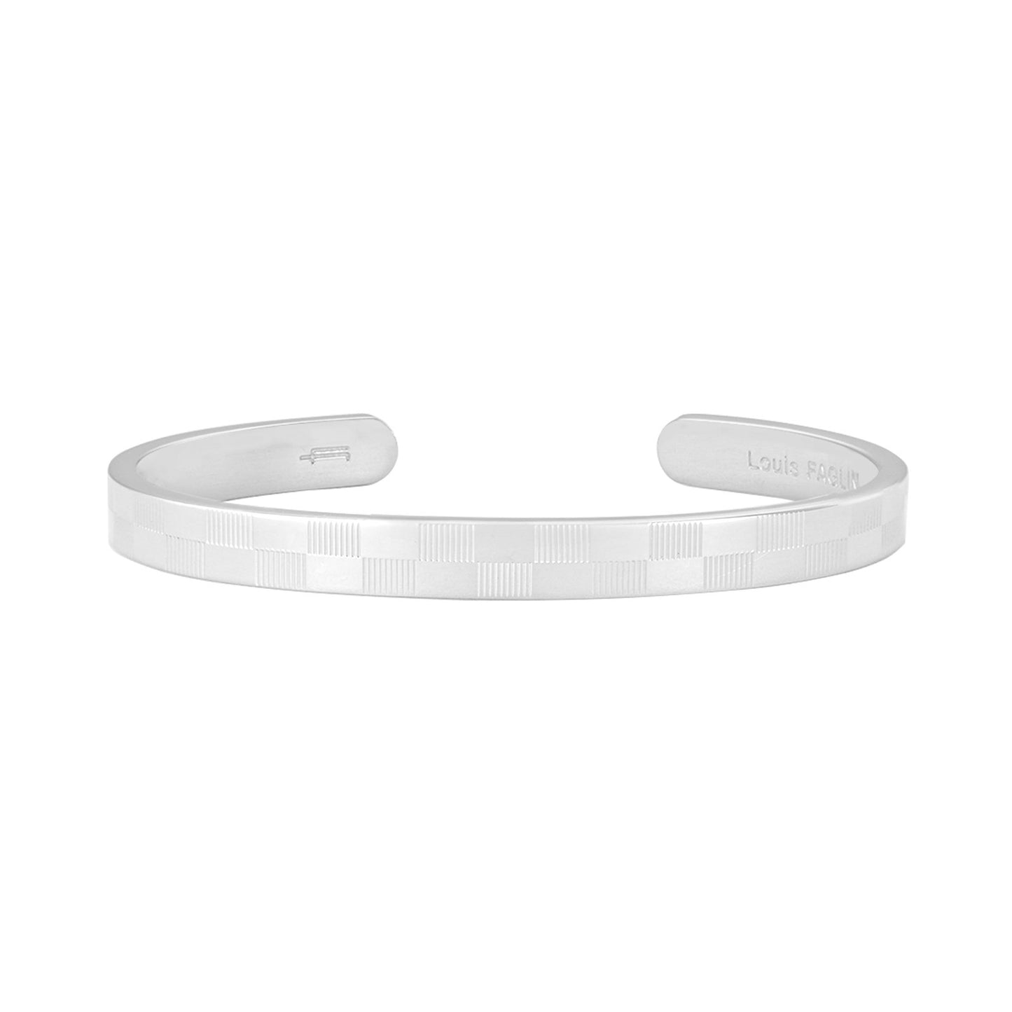 Damier Bangle - Louis Faglin Paris Silver Small