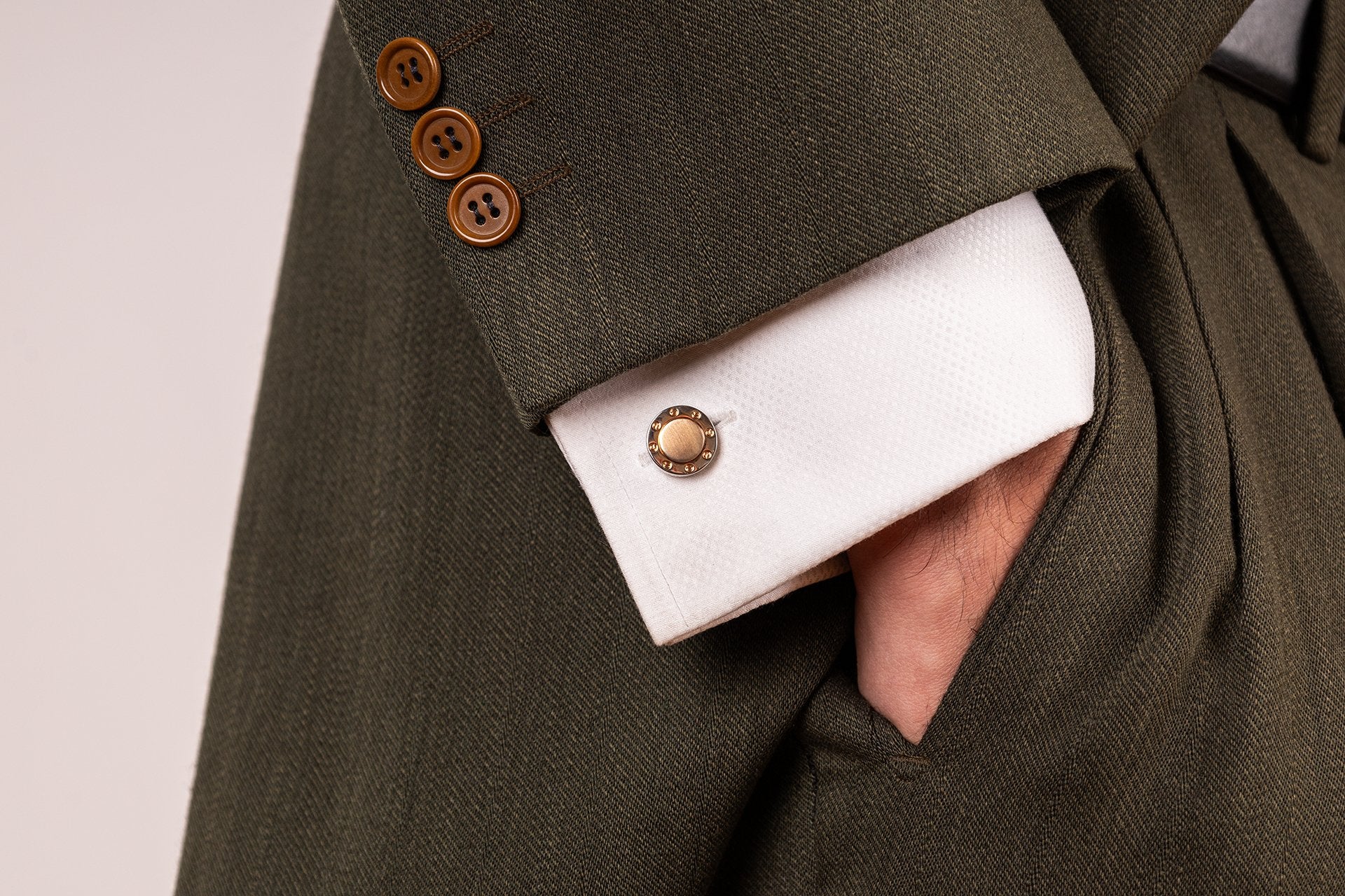 Imperiale Cufflinks - Louis Faglin Paris Rose gold Burgundy