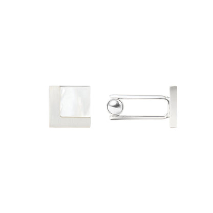 Leon Cufflinks - Louis Faglin Paris Silver White